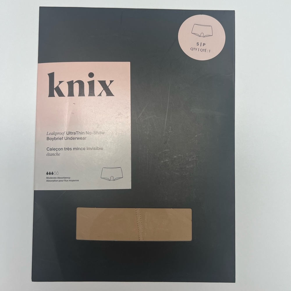 KNIX Leakproof UltraThin No Show Boybrief Period Underwear Warm Sand Size S NWT - Picture 3 of 11